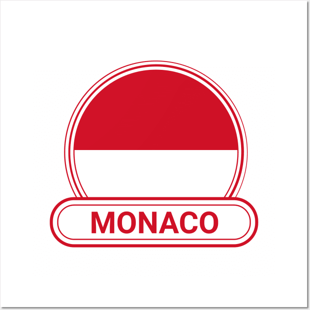 Monaco Country Badge - Monaco Flag Wall Art by Yesteeyear